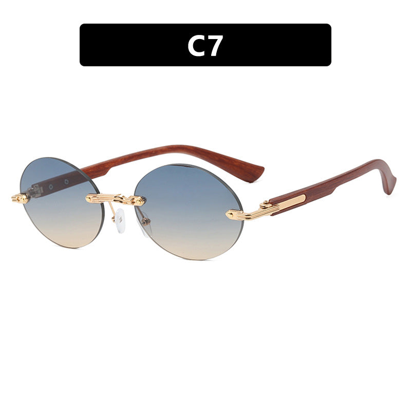 Damen runde Sonnenbrille mit elegantem Holzrahmen und UV-Schutz Karnz