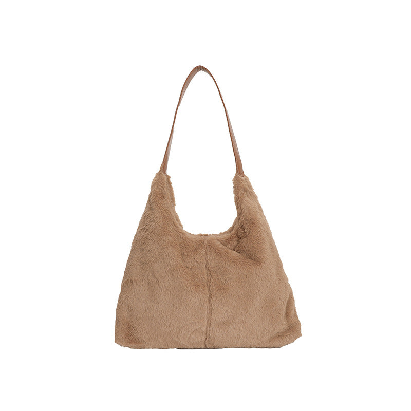 Luxuriöse Faux-Fur Schultertasche