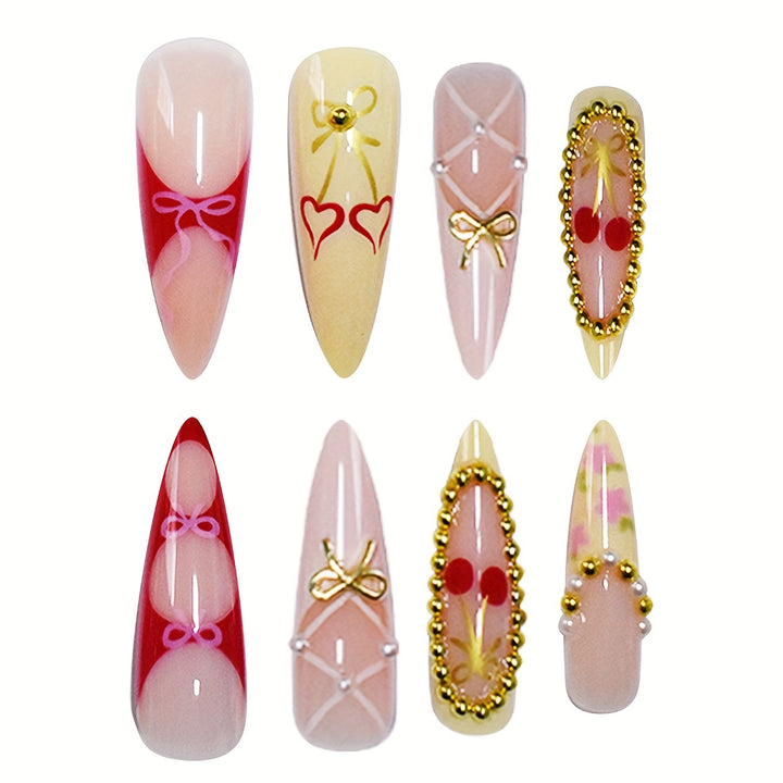 Bunte Künstlerische Press-On Nagelkunst Karnz