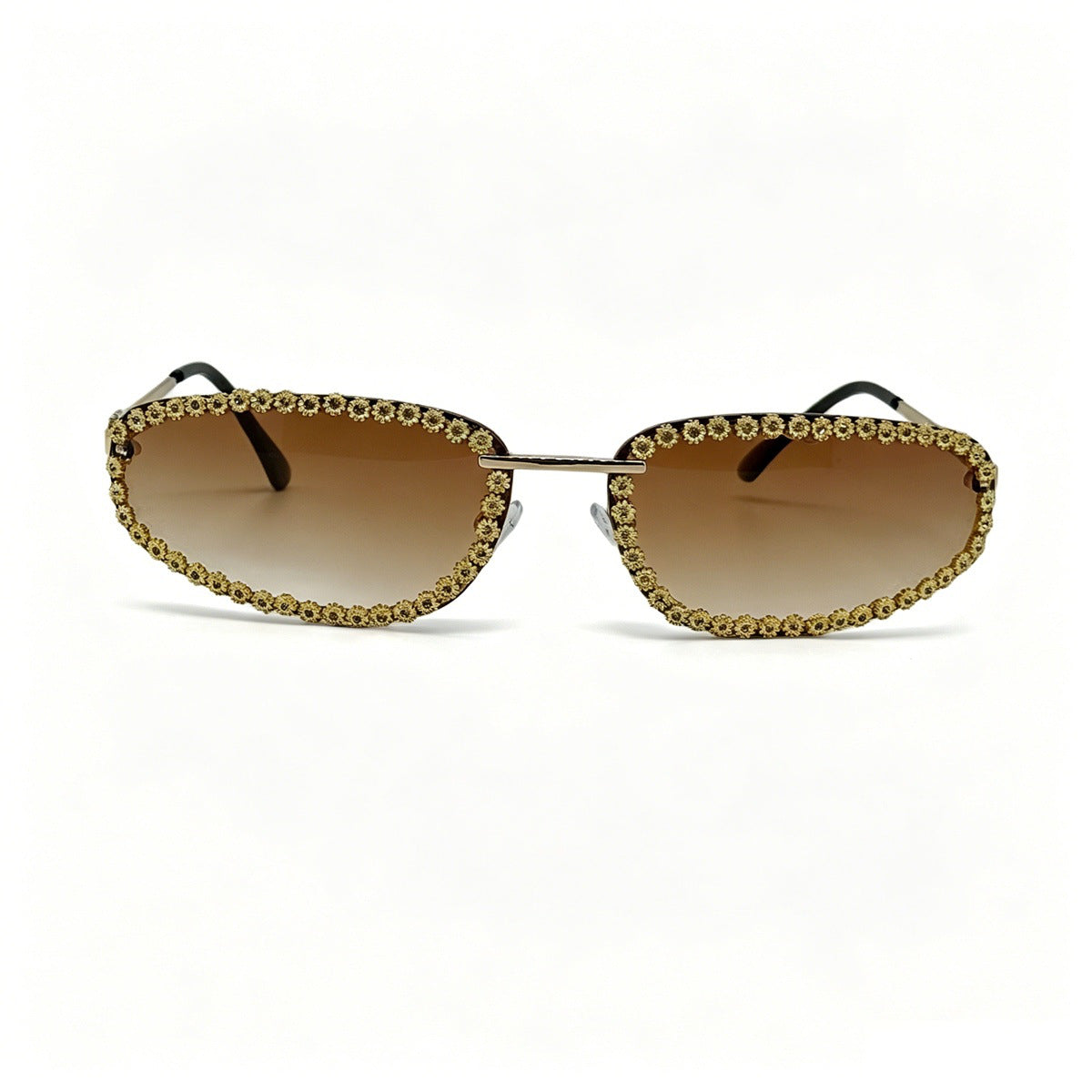 Damen modische Sonnenbrille mit funkelndem Strassbesatz Karnz