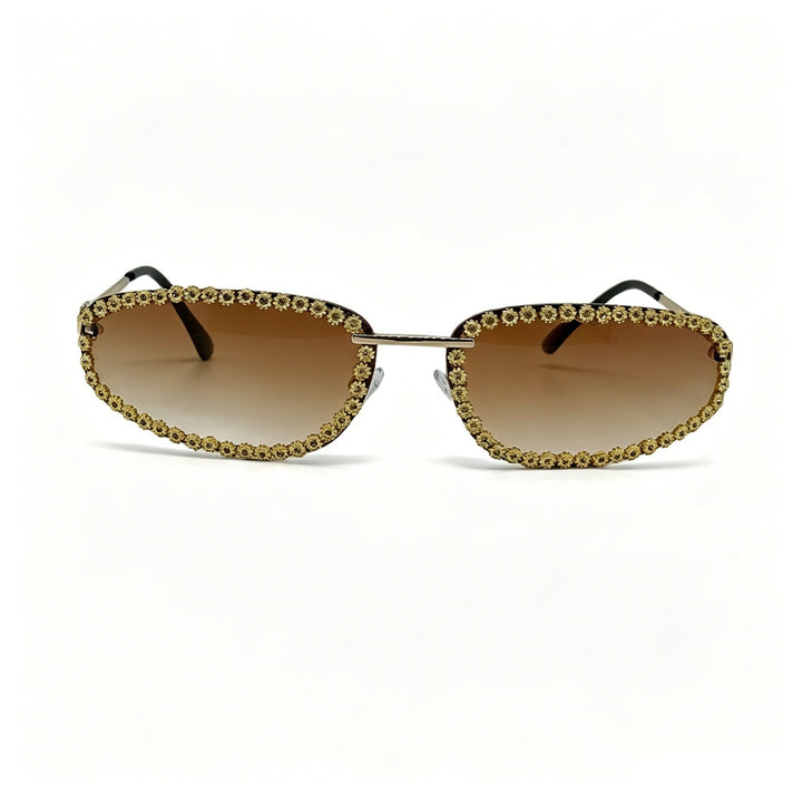 Damen modische Sonnenbrille mit funkelndem Strassbesatz Karnz