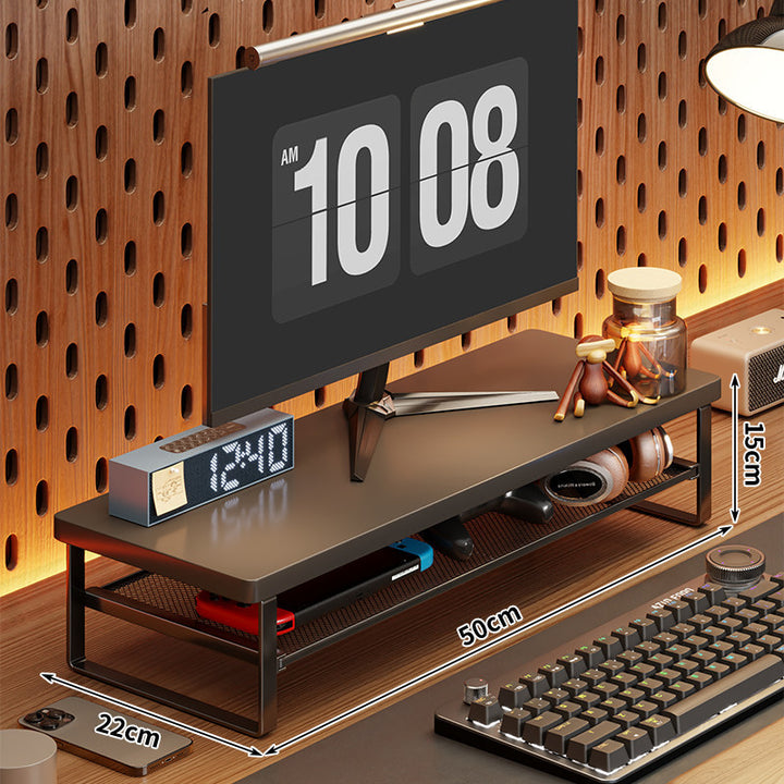 Ergonomischer Monitorständer mit Mesh-Aufbewahrungsschublade und Metallrahmen