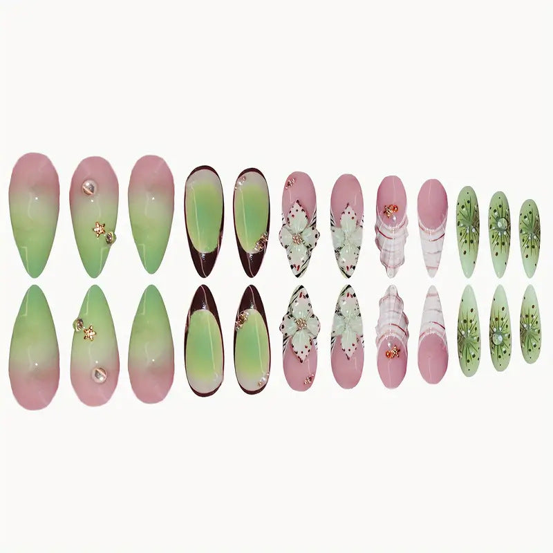 Dekorative 3D Schmetterling-Themen Press-On Nagelkunst Karnz