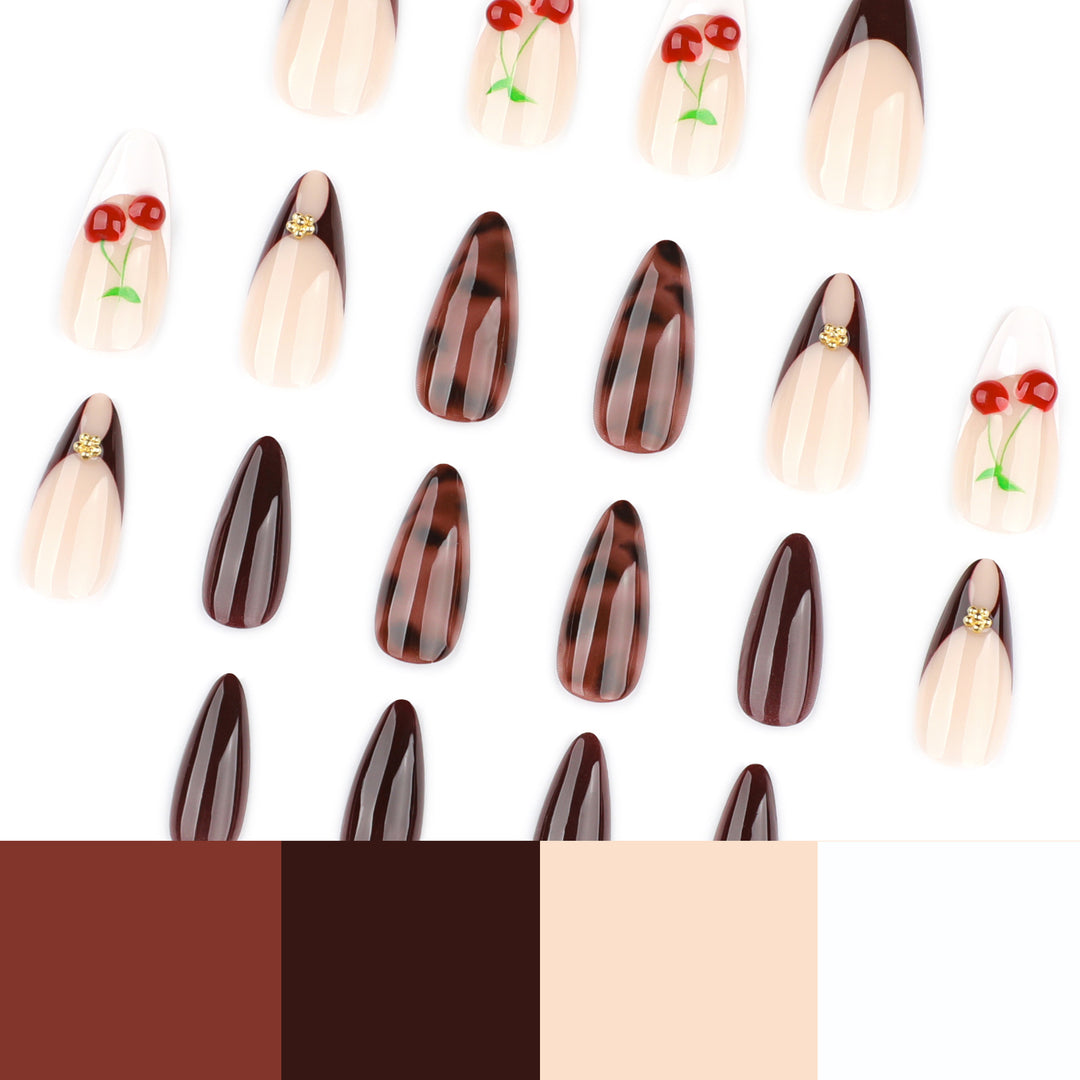 Künstliche Nagelkunst mit kirschblüten Design Karnz