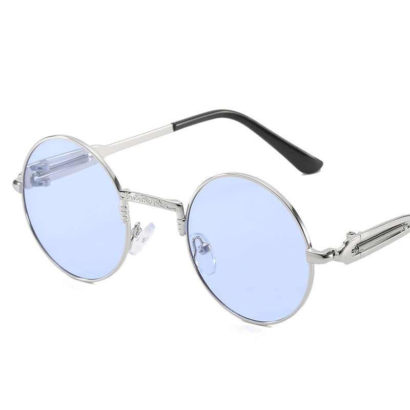 Damen runde modische Sonnenbrille mit feinem Metallgestell Karnz