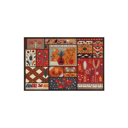 Vintageteppich mit Blumen-Collage