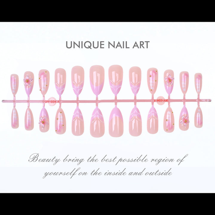 Blumen Kunst Press-On Nagel Set Karnz
