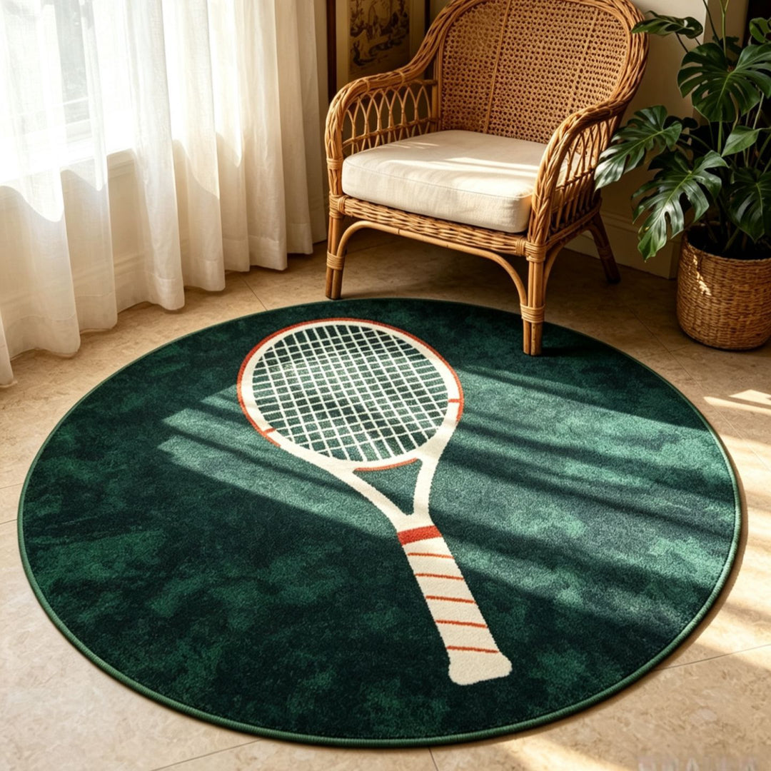 Tennis-Themen runder Teppich