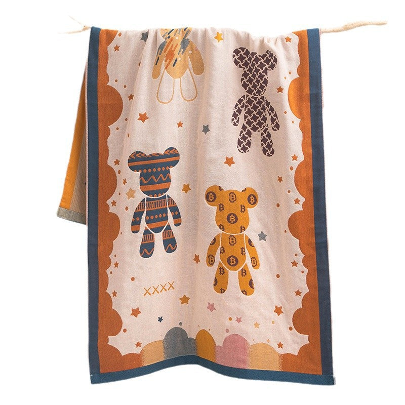 Unisex Kuscheldecke mit niedlichem Bärenmotiv Karnz