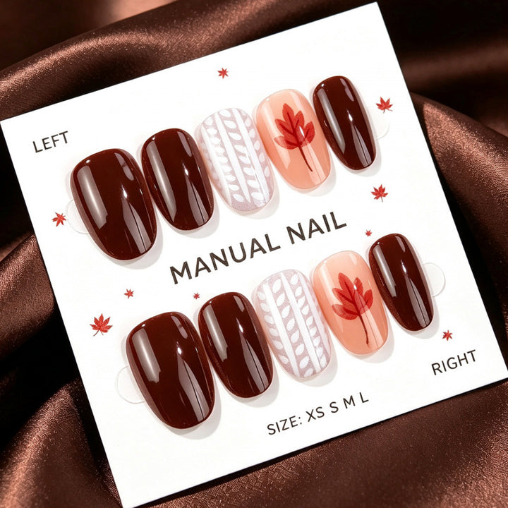 Künstlerisches, von der Natur inspiriertes Press-On-Nagelset