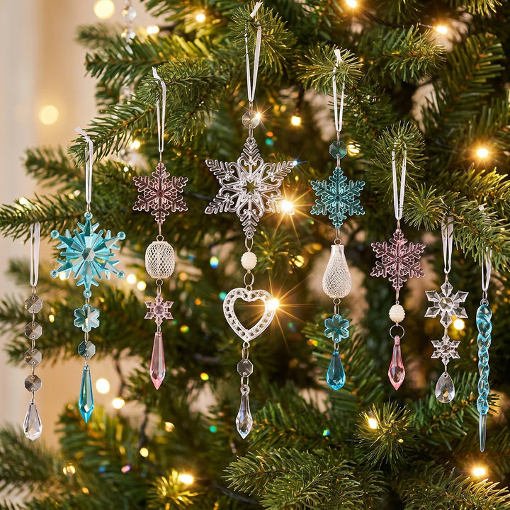 Dekoratives Schneeflocken Ornament Set Karnz