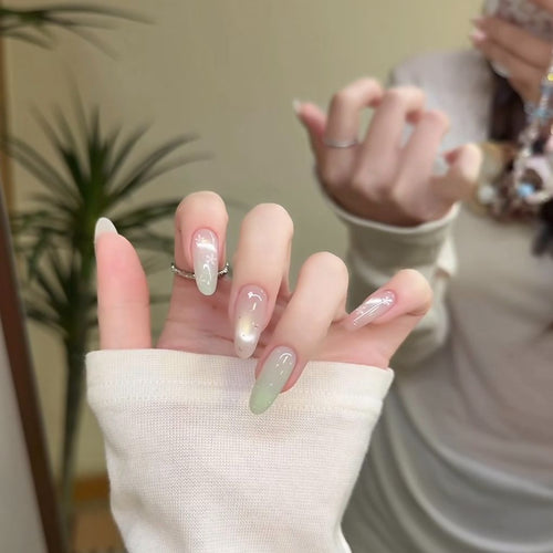 Ombre Floral Glitter Nagelverlängerungen