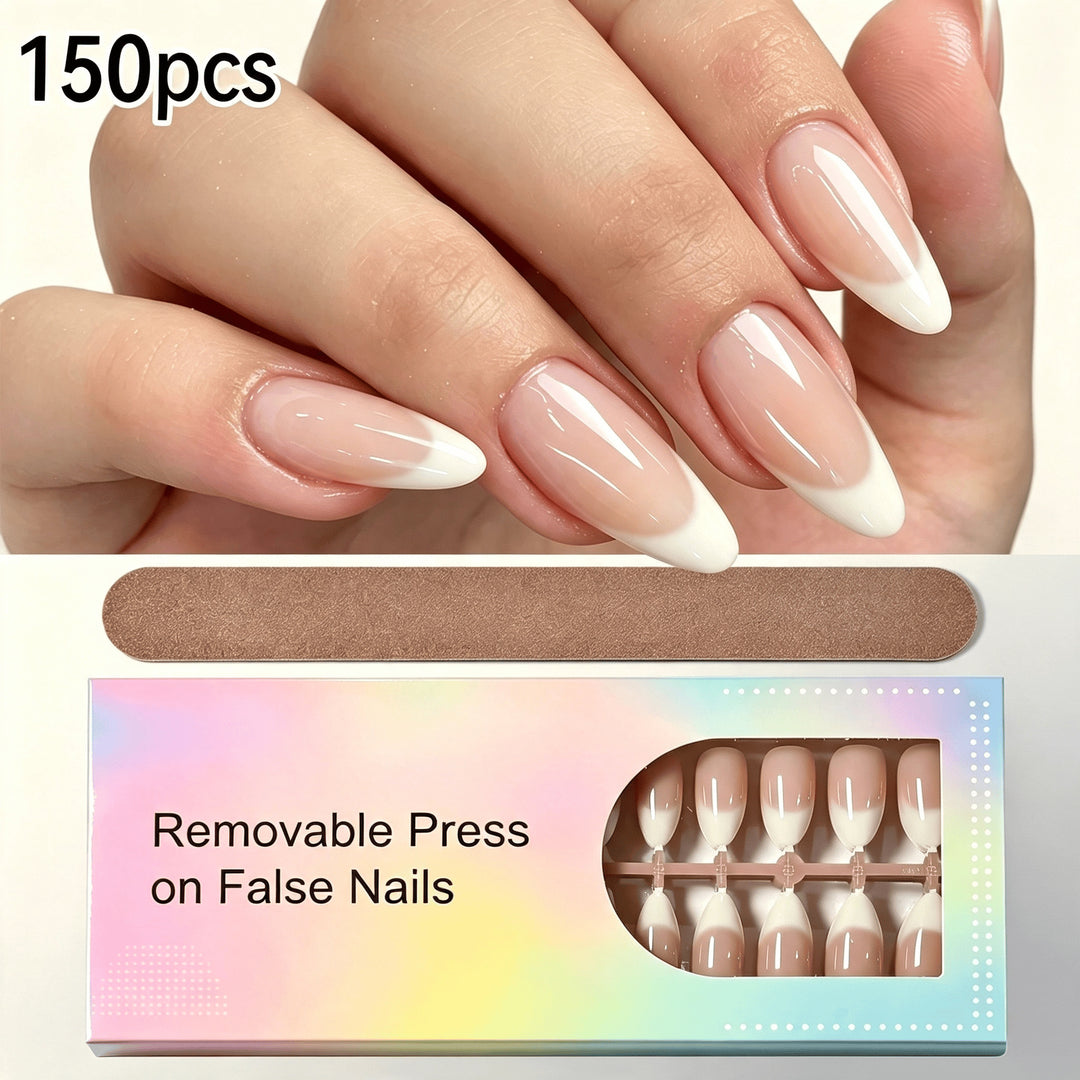 Entfernbares Press-On-Nagelset mit französischem Spitzen Design Karnz