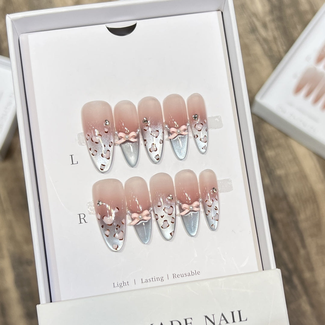 Elegantes wiederverwendbares Press-On-Nagelkunstset