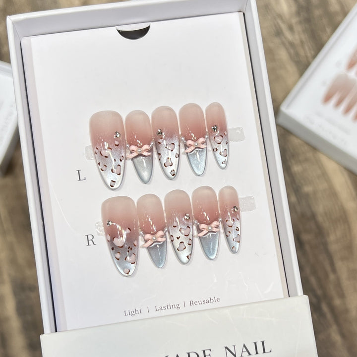 Elegantes wiederverwendbares Press-On-Nagelkunstset