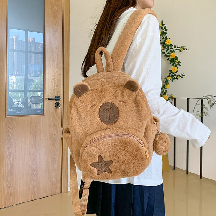 Plüsch-Rucksack mit Tiermotiv und Praktischen Fächern Karnz