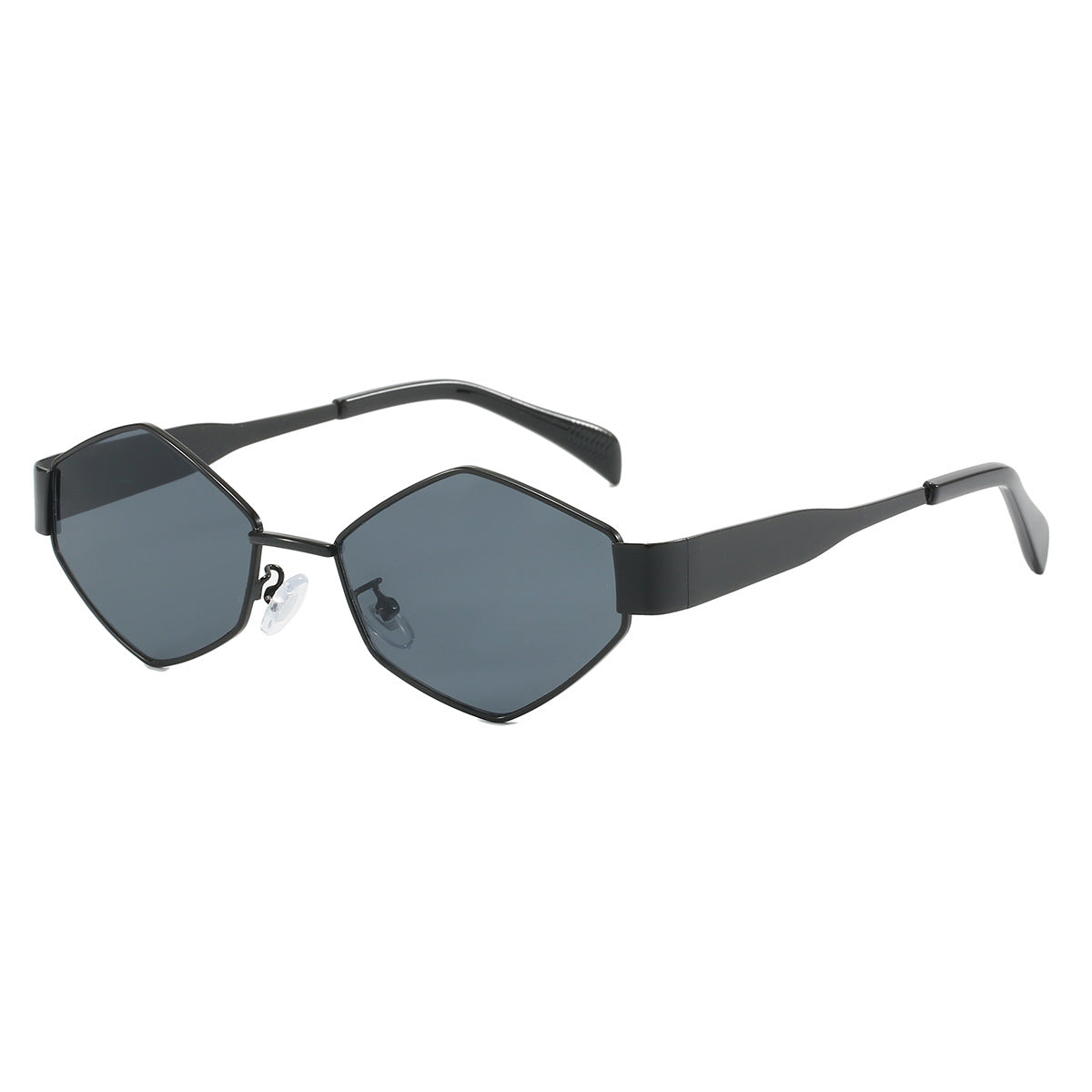 Damen moderne geometrische Sonnenbrille mit hochwertigem Metallrahmen Karnz