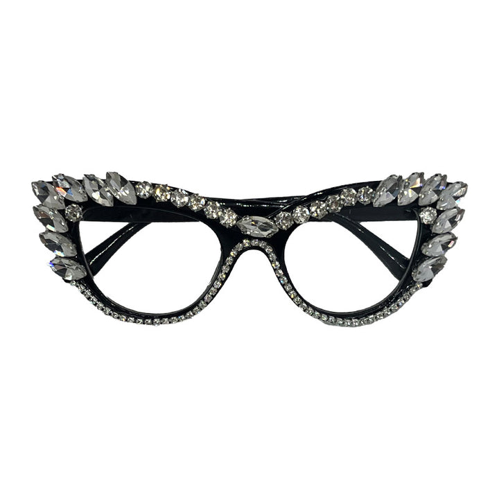 Luxuriöse Katzenaugen-Rhinestone-Sonnenbrille Karnz
