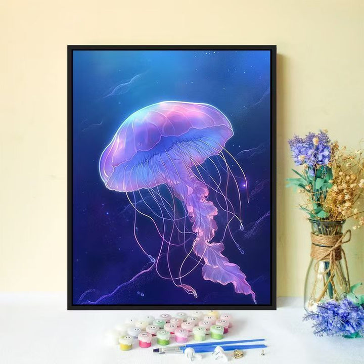 Jellyfish-inspiriertes Canvas-Wandkunst Karnz