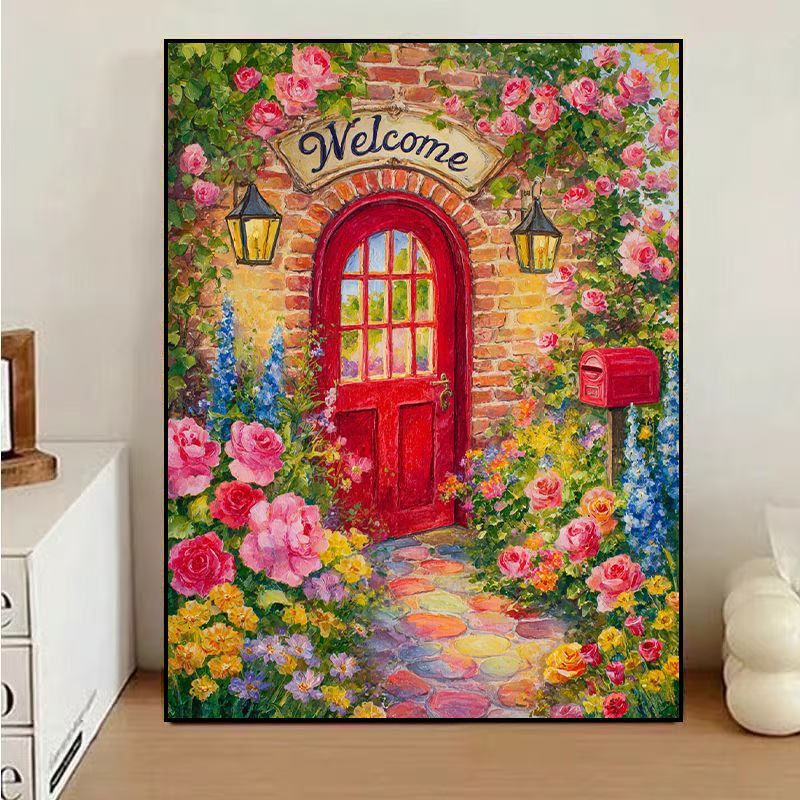 Charmante florale Willkommens-Leinwandkunst Karnz