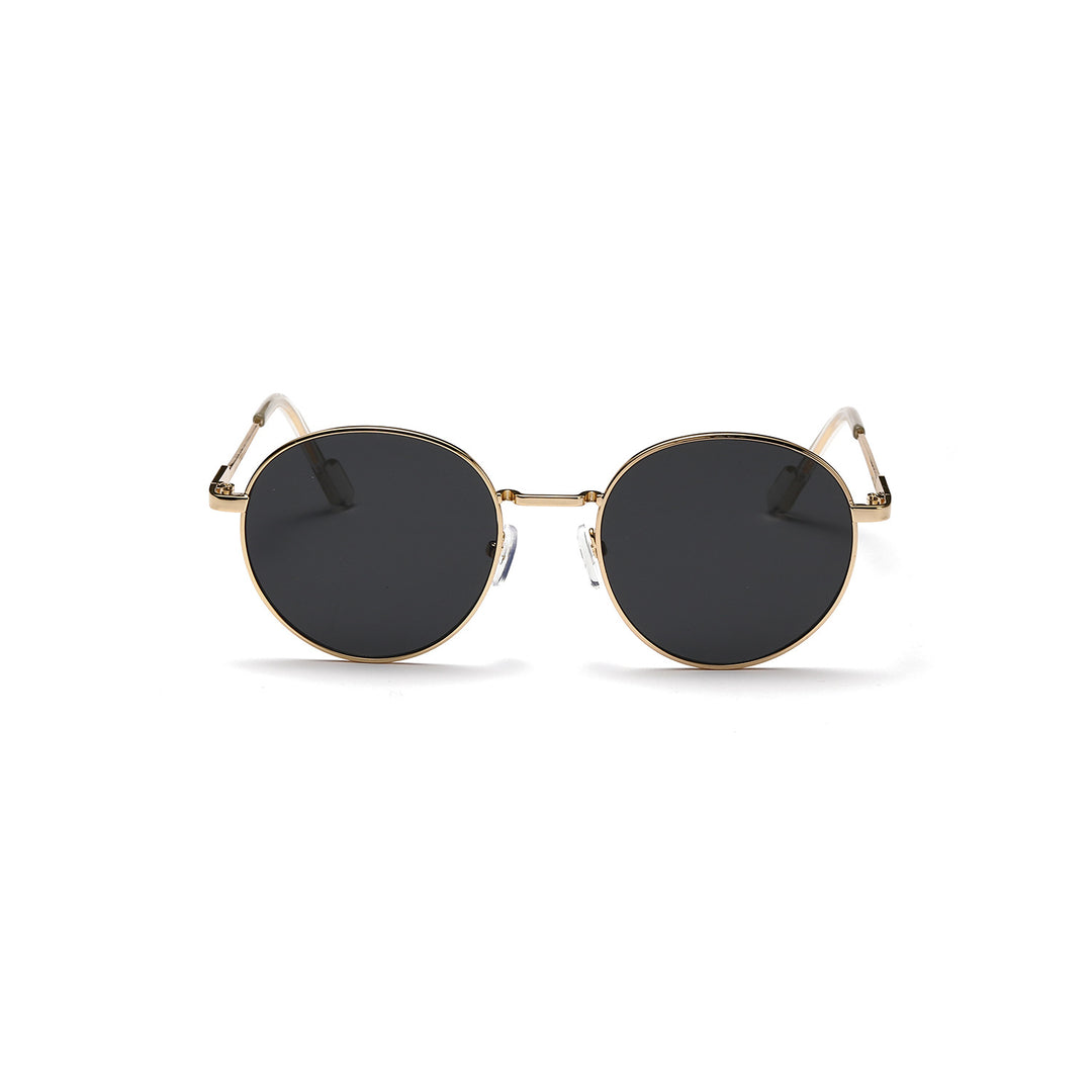 Damen runde Sonnenbrille mit luxuriösem Metallrahmen und UV-Schutz Karnz