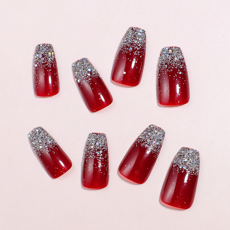 Eleganter Glitzernder Press-On Nail Set Karnz