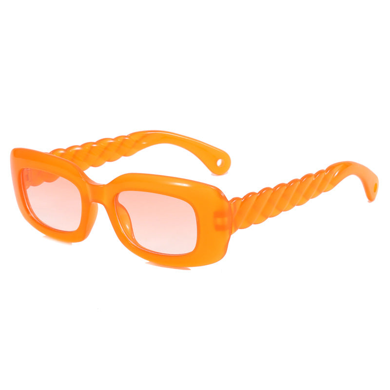 Damen modische quadratische Sonnenbrille mit einzigartigem gedrehten Bügeldesign Karnz