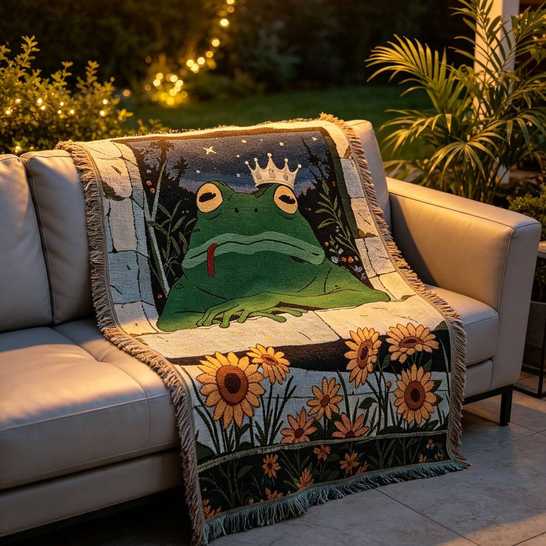 Künstlerische Frosch-Themen Wandteppichwurf