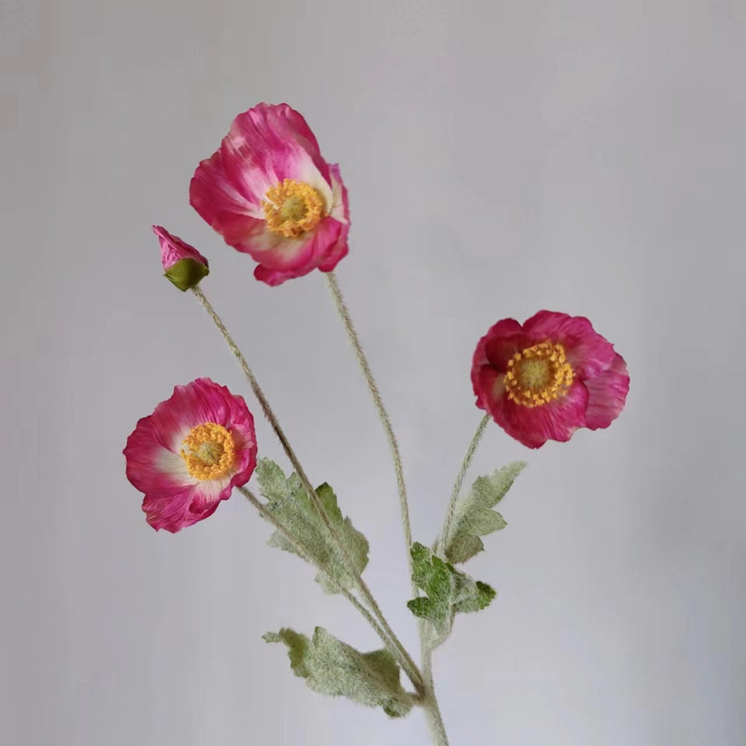 Lebensechter Seiden-Mohnblumenstiel