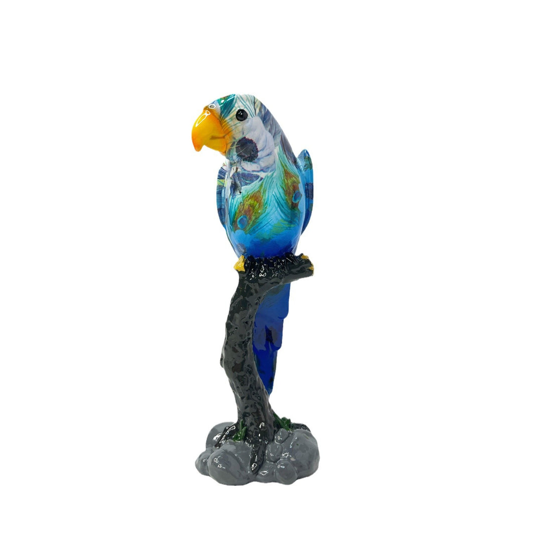 Kunstvolle Papageien Skulptur Karnz
