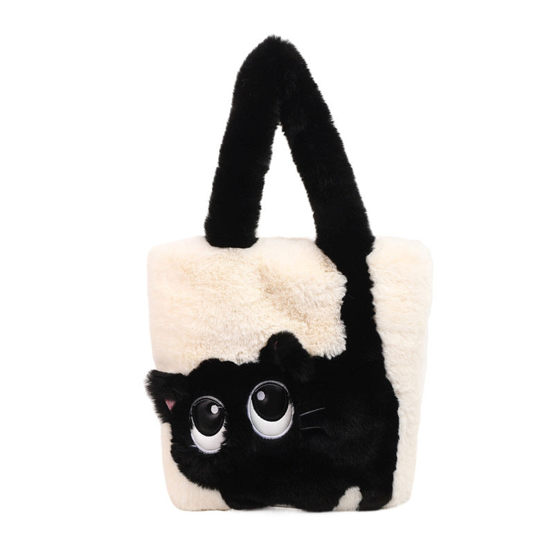 Plüsch Umhängetasche mit Katzenmotiv Karnz