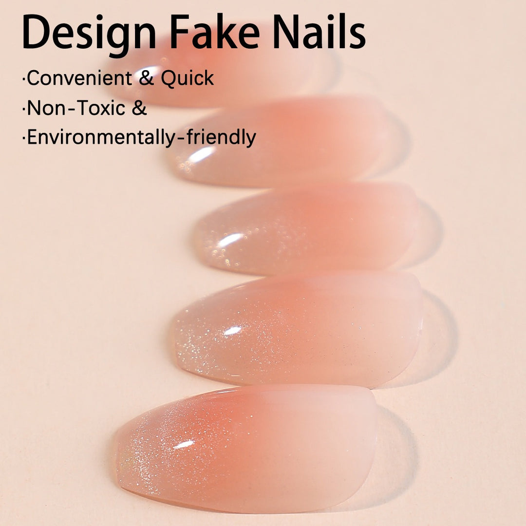 Kunstnagelset mit Ombre-Effekt und Glitzerakzenten Karnz