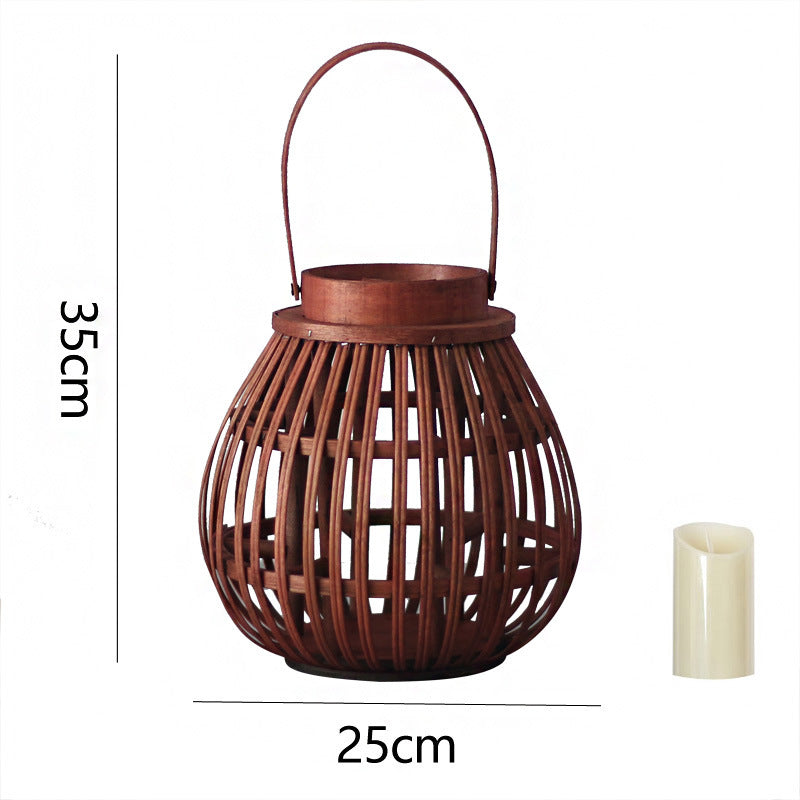 Handgefertigte Rattan-Laterne Karnz