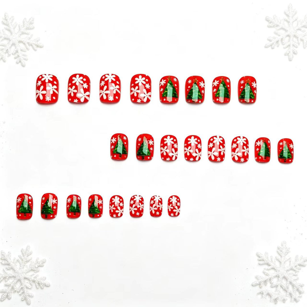 Kunstnägel mit Festlichem Weihnachtsbaum-Design Karnz