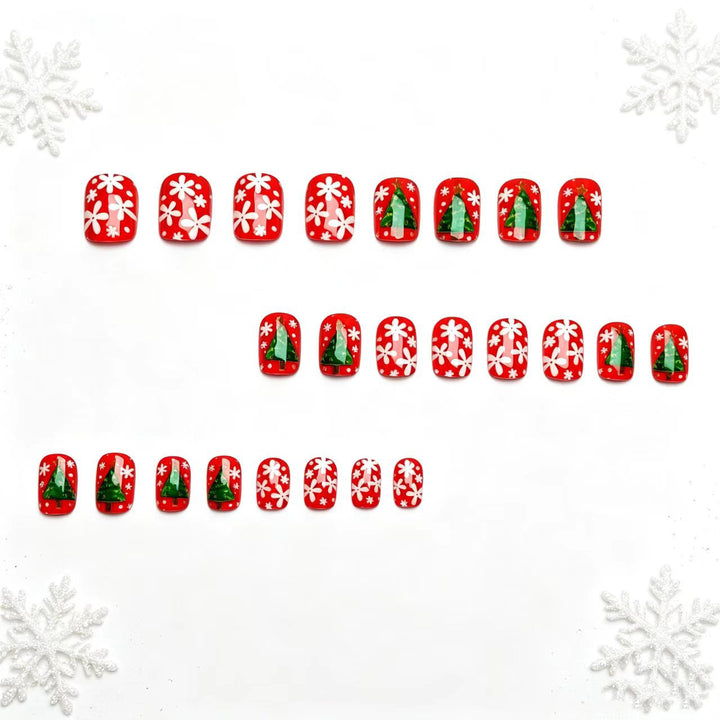 Kunstnägel mit Festlichem Weihnachtsbaum-Design Karnz