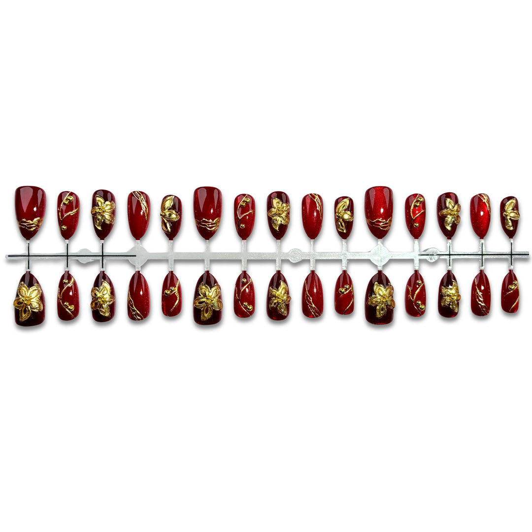Luxuriöses Blumendesign Press-On Nagelset