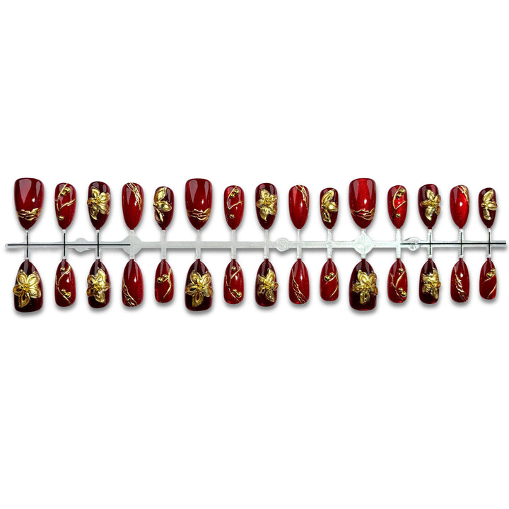 Luxuriöses Blumendesign Press-On Nagelset