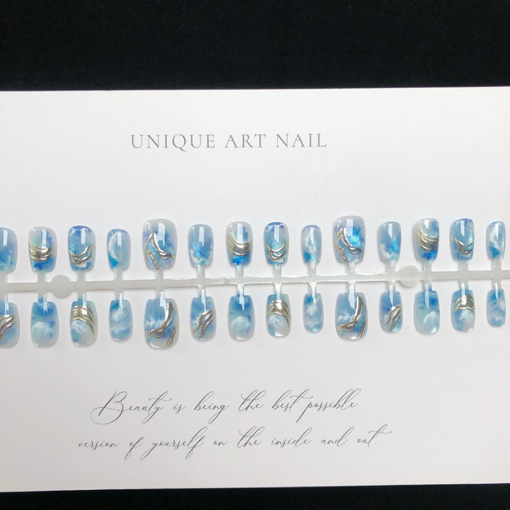 Ozean-inspiriertes dekoratives Press-On-Nagelset