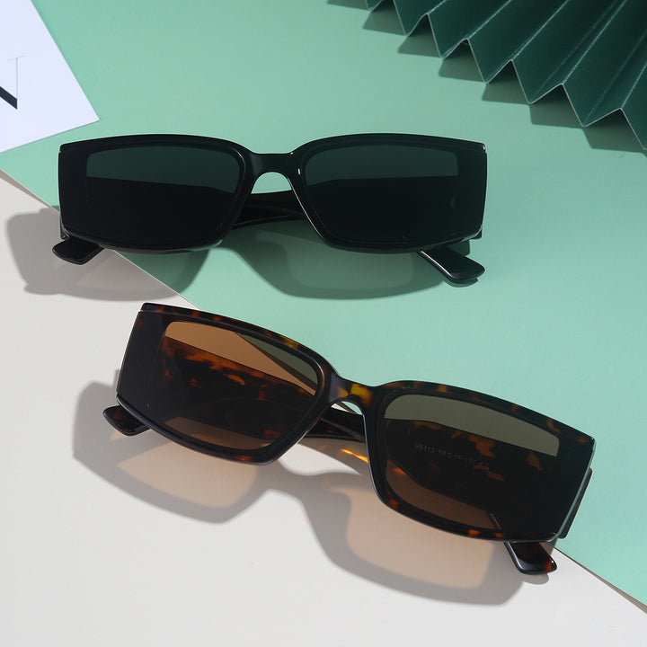 Damen elegante rechteckige Sonnenbrille mit stylischem Acetat-Rahmen Karnz