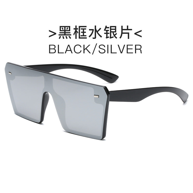 Damen futuristische Sonnenbrille mit übergroßem rechteckigem Rahmen Karnz