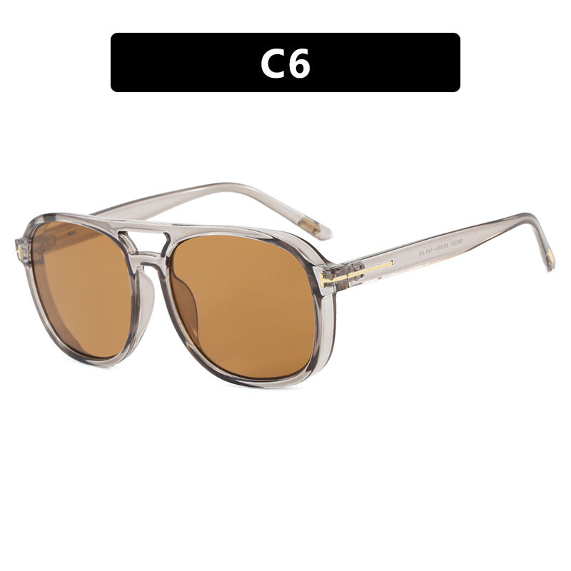 Damen quadratische Sonnenbrille mit luxuriösem Kunststoffrahmen und verspiegelten Gläsern Karnz