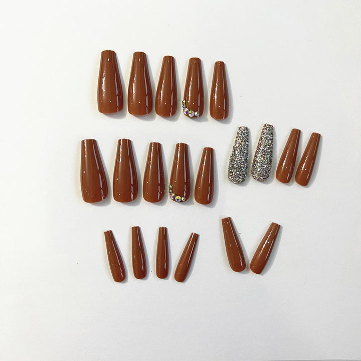 Stiletto Press-On Nagelset mit Strassakzenten