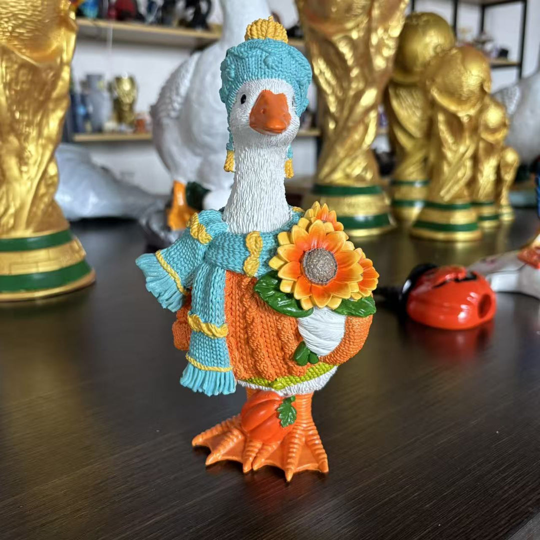 Dekorative Figur einer Sonnenblumen-Gans Karnz