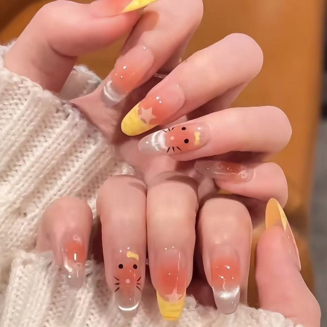 Niedliches Bären-Thema Press-On Nagelset Karnz