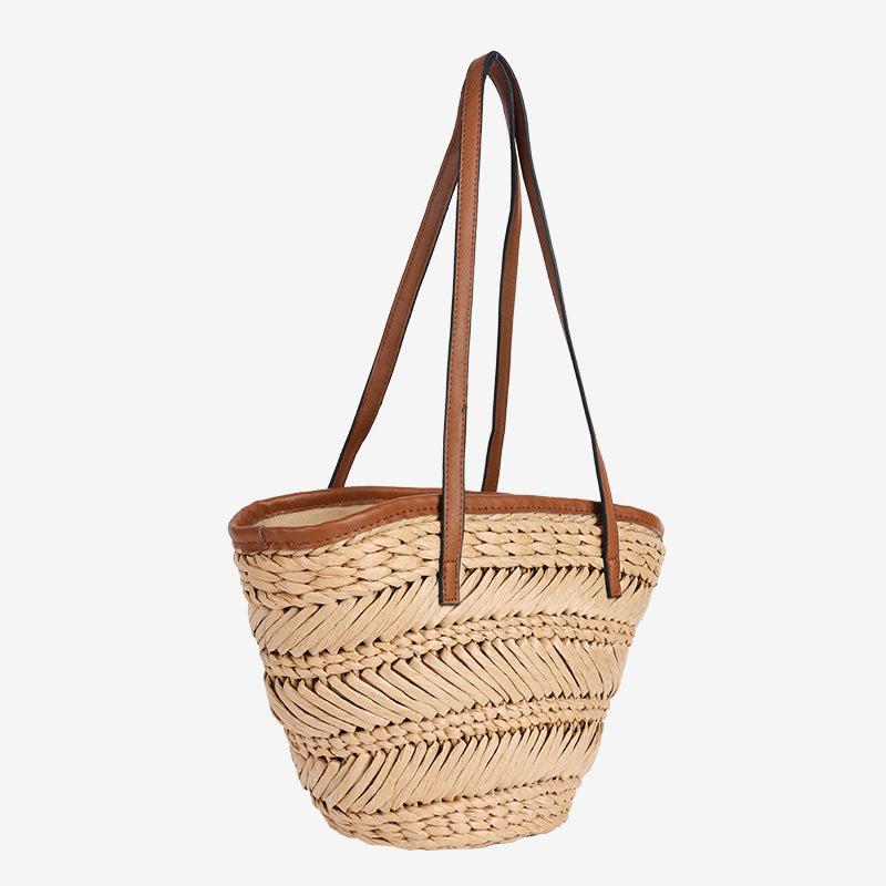 Damen Elegante geflochtene Sommertasche Karnz