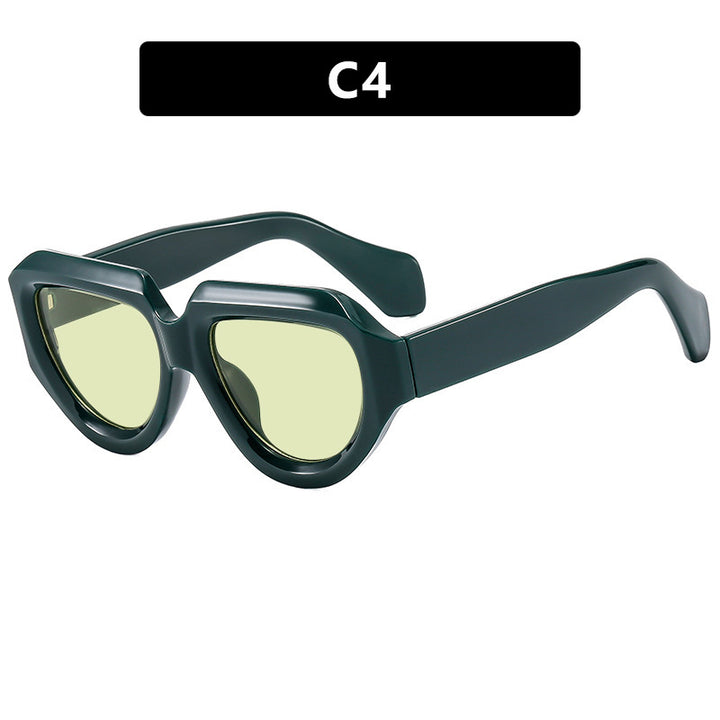 Damen modische Sonnenbrille mit einzigartigem, eckigem Rahmen Karnz