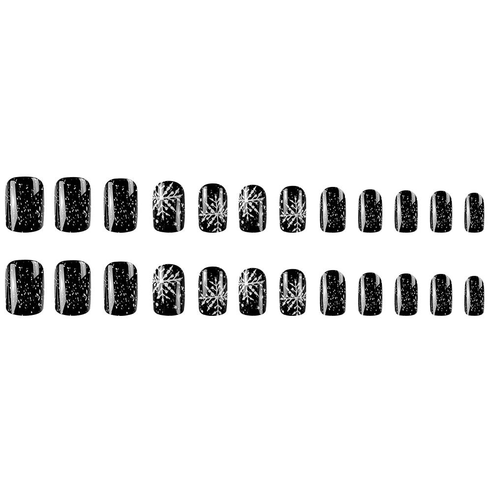 Elegante schwarze Glitzer-Nagelkunst Karnz
