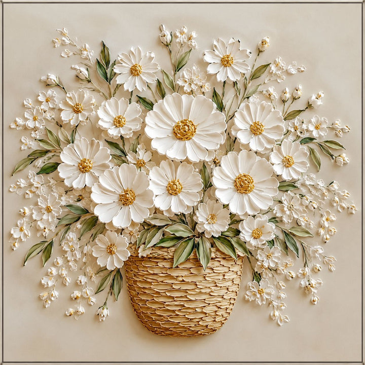 Florale Relief Wandkunst