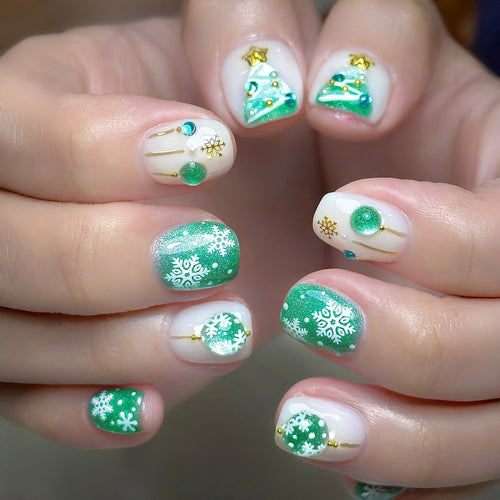 Kunstnagelset mit Festlichen Weihnachtsmotiven Karnz