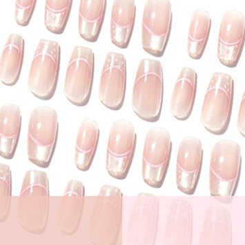 Elegantes French Tip Acrylnagel-Set Karnz